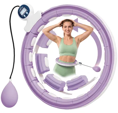 Produktbild von Smart Hula Hoop Reifen Erwachsene mit Gewicht Kugel Zähler 16 Knoten (76-113cm) Violett