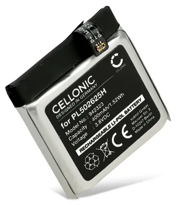 Image de CELLONIC 1x Batterie pour Montre connectée et bracelet de fitness Compatible avec Amazfit GTR - 47mm, PL502625H - (400mAh , 3.8V)