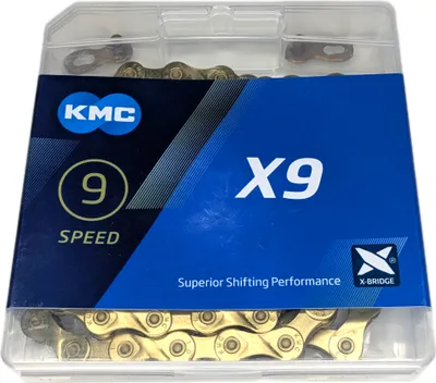 Produktbild von KMC X9 Ti-N Kette 114 Links 1/2 x 11/128 Gold Fahrrad-Kette 9 Speed Chain