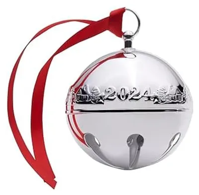 Verzilverde Slee Bell Ornament 2024, 54. Edition, 1 Stück