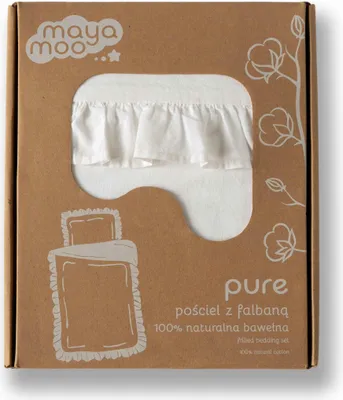 Obrázek produktu pro Detexpol Bavlněné povlečení 100x135 bílé dětské jednobarevné povlečení s volánem Mayamoo 35