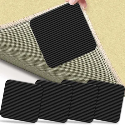 Obrázok produktu pre Protisklzové podložky pod koberec, umývateľné, 10 x 10 cm, 4 kusy