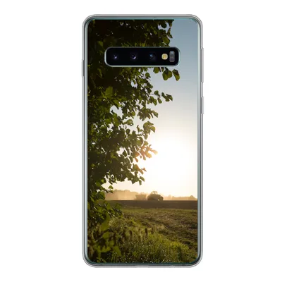 Produktbild von MuchoWow® Handyhülle Schutzhülle Hülle für Samsung Galaxy S10 Traktor - Bauernhof - Sonne Silikon Softcase Handy Hülle - Handytasche
