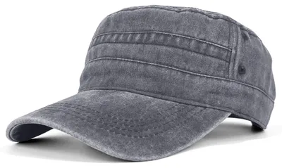 Produktbild von Vintage Military Cap Baumwolle Verstellbare Baseballkappe Grau Uni