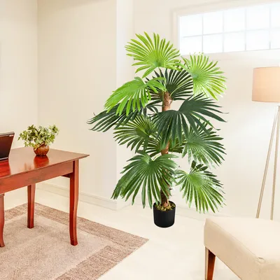 Produktbild von Kunstpflanze Palme Palmfarn Farnpalme Künstliche Pflanze 120 cm Decovego