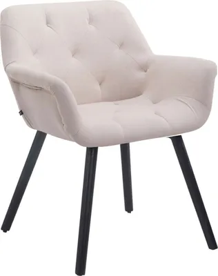 Produktbild von TPFLiving Besucherstuhl Cassy Stoff Gestell Holz schwarz beige