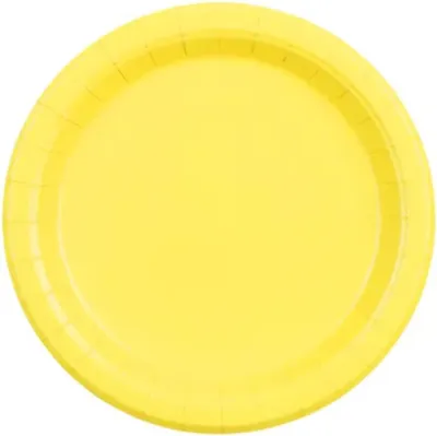 Produktbild von 6x Pappteller, gelb, 23 cm
