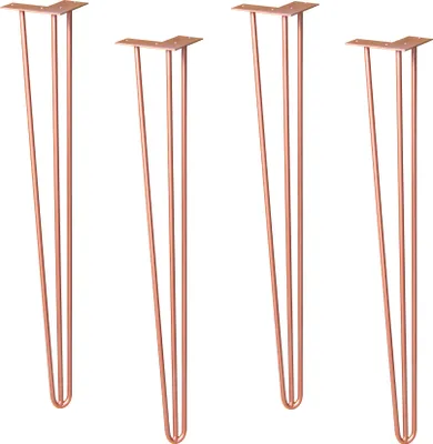 Produktbild von WAGNER Möbelbeine HAIRPIN LEGS Retro 4tlg. Set - 12 x 12 x 71 cm, Stahl, kupfer, Bein schräg & Anschraubplatte - 12827404