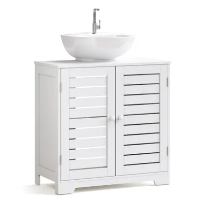 Produktbild von Mondeer Waschbeckenunterschrank mit 2 Türen 60 x 60,5 x 30 cm Badezimmerschrank Waschtisch Sideboard