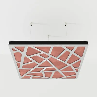 Produktbild von 4er-Set Akustik-Deckenpaneele SKYROSS Samt 50x50x5 cm, Weißer Kunststoff/Rosa