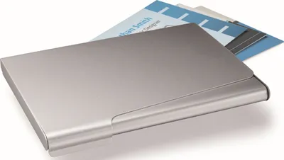 Produktbild von Visitenkarten-Box für 20 Karten metallic silber Packung mit 25 Stück