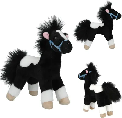 Zdjęcie produktu dla Miss Melody pluszowy koń czarny biały 18 cm