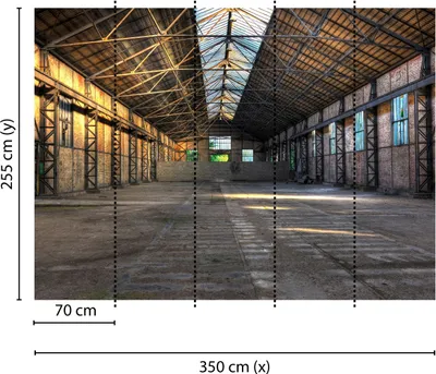 Produktbild von Tadessi Fototapete | Modern | 3.50 m x 2.55 m | Grau | Gelb | Wandbild | Digitaldruck