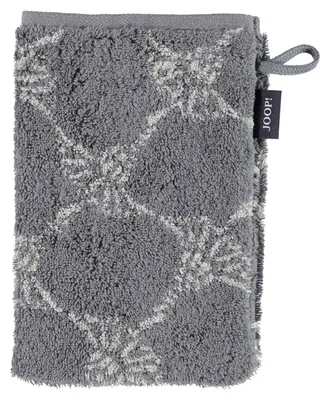 Produktbild von Waschhandschuh - Anthrazit - Grau - Baumwolle - 16 x 20 cm - mit Kornblumenmuster
