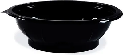 Produktbild von 50x Salatschalen rund Ø 17,6 x 4,8 cm schwarz 500 ml (PET)