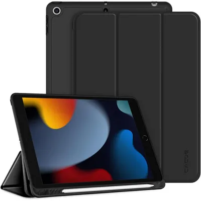 Obrázok produktu pre Ochranné puzdro pre iPad 9./8./7. generácie s 10,2-palcovým displejom, s držiakom na stylus a funkciou stojanu, čierna farba