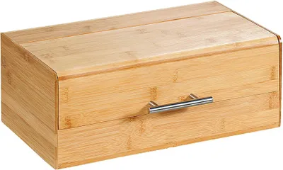 Produktbild von Kesper Brotkasten mit Klappdeckel, 36 x 20 x 14 cm, aus Bambus, , Brotbox und Griff, Aufbewahrungsbox, naturfarben