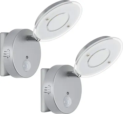 Produktbild von 2er Pack LED Nachtlicht mit Automatikfunktion mit Bewegungssensor silber
