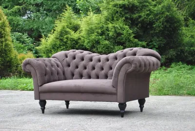 Produktbild von Dreisitzer Design Couch Polster Sitz Textil Sofa 2,50 Sitzer Chesterfield Grau