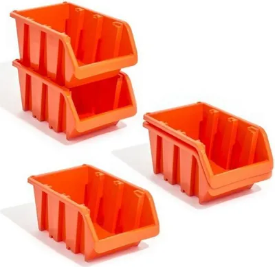 Obrázek produktu pro Otevřený úložný box Třídicí box Úložný box Stohovací box oranžový NP6 Skladovací systém