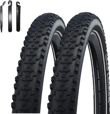 Produktbild von 2 x Schwalbe Smart Sam Fahrradreifen Addix DD Performance Line Schwarz/Reflex 65-622 (29 x 2.60) inkl. Reifenheber