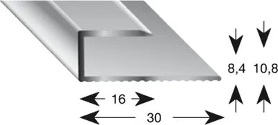 Produktbild von Kügele Gleitabschlussprofil U-Profil Übergangsleiste 8/1000mm Alu silber eloxiert