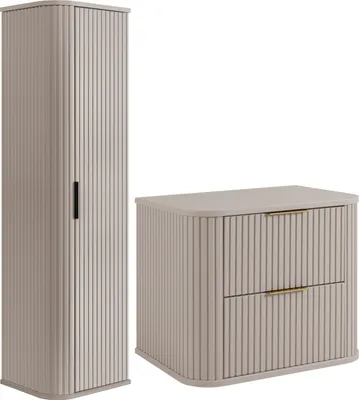 Immagine prodotto di RODAN | Set da bagno - 60,4 cm - Beige - Mobile da bagno sotto il lavabo - Mobile da bagno alto