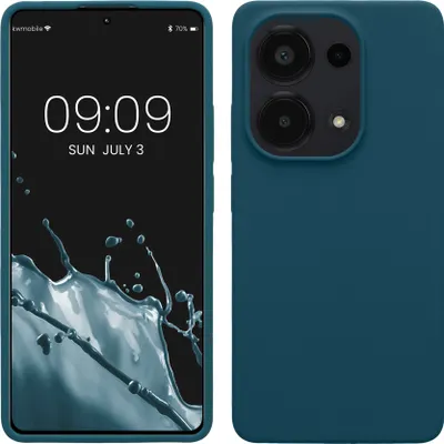 Produktbild von kwmobile Hülle kompatibel mit Xiaomi Redmi Note 13 Pro 4G Hülle - Silikon Handy Case - Handyhülle weiche Oberfläche - kabelloses Laden - Petrol matt