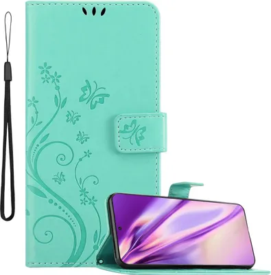 Produktbild von Cadorabo Hülle für Samsung Galaxy S21 ULTRA Schutz Hülle in Türkis Schutzhülle Handy Hülle Etui Case Blumen Flower
