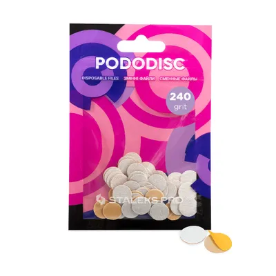Image de Tampons de rechange blancs STALEKS PRO PODODISC XS 240 grains (50 pièces)