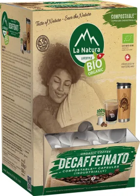 Obrázek produktu pro Decaffeinato Coffee Super Box 100 kávových kapslí | La Natura Lifestyle Organic 510g|| Kompatibilní s Nespresso®*³