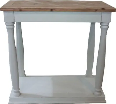 Produktbild von Casa Padrino Landhausstil Konsole Weiß / Naturfarben 81 x 40 x H. 80 cm - Handgefertigter Landhausstil Konsolentisch