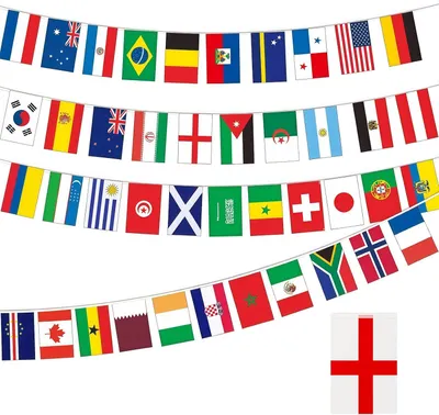 Produktbild von Wimpelkette Weltmeisterschaft 2026, 18 Meter, 42 Länder, Polyester, für Fußballfest