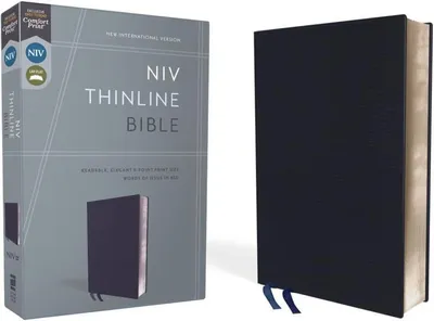 Produktbild von NIV, Thinline Bible, Lederfaserstoff, Navy, Red Letter Edition