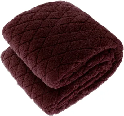 Produktbild von Unyqoos® Kuscheldecke Plaid Ezra 150×200 cm – Wohndecke mit gesteppter Honigwaben-Struktur, Farbe Tawny Port