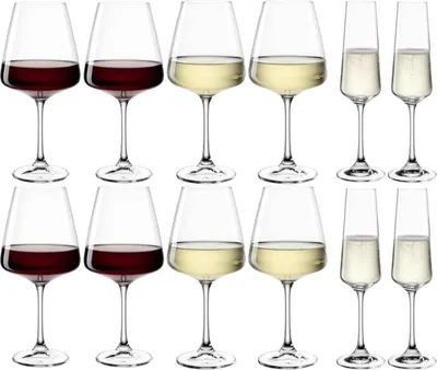 Produktbild von Leonardo Leonardo - Glasset Paladino - 12-teilig - 4 Weißweingläser - 4 Rotweingläser - 4 Sektgläser