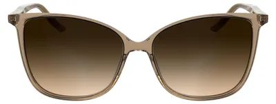 Productafbeelding van Calvin Klein dameszonnebril CK25504S - Transparant rood met bruine overgang