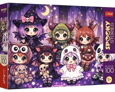 Productafbeelding van Puzzel van 100 stukjes, "Het bosteam", met spookverhalen, merk Trefl
