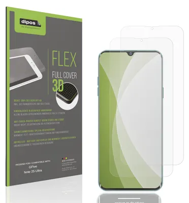 Produktbild von 2x Full Cover Schutzfolie matt für GFive Note 25 Ultra Panzerfolie Anti-Shock