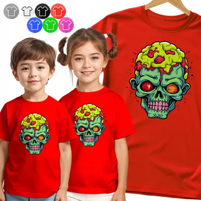 Produktbild von Kinder T-Shirt - CZASZKA Z MÓZGIEM Neon für Jungen - S