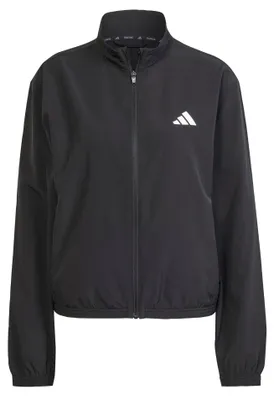 Immagine prodotto di Felpa da riscaldamento Adidas Train Essentials con tre strisce, da donna, colore nero/bianco, taglia M