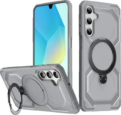 Produktbild von MagSafe Hülle für Samsung Galaxy A17/A16/A26 - Phonesta IronLock Back Cover mit Ring - Grau