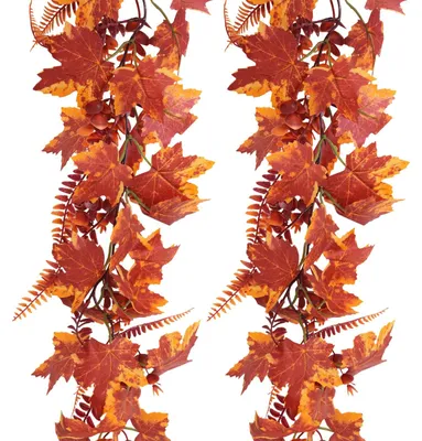 Herbst-Ahornblatt-Girlande, 2 Stk., 175 cm, Kunstpflanze
