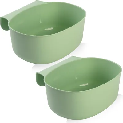 Produktbild von Penelife 2x Wickeltisch Organizer zum Anhängen - Auffangschale für Küchenabfälle zum Einhängen - Waschschüssel Baby für Wickeltisch - Abfallschale Abfalleimer Schubladen Abfallbehälter grün