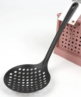 Produktbild von Schaumlöffel schwarz Kunststoff | Hitzebeständiger Küchenlöffel mit Löchern | Ideal zum Abschöpfen, Servieren & Frittieren
