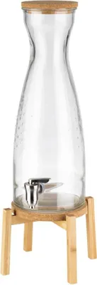 Produktbild von APS 10430 Getränkespender FRESH WOOD, Gestell aus Bambus, Behälter aus Glas, Deckel aus Kork, 4,5 Liter, 23 x 23 cm, Höhe 56,5 cm