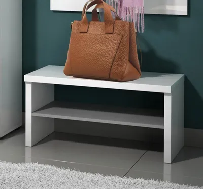 Produktbild von Schuhbank >Atrium< in weiß, Holzwerkstoff - 80x40x40cm (BxHxT)