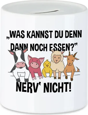 Produktbild von Vegan Vegetarier Lustiger Spardose Geschenkidee Plant-Based Tierwohl Nerv Nicht Fleischesser