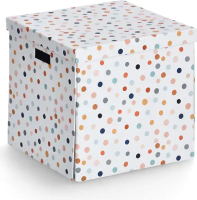 Immagine prodotto di Zeller Dots scatola portaoggetti bianca con puntini 33,5 x 33,0 32,0 cm (14476)