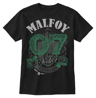 Productafbeelding van Harry Potter - "Malfoy Seeker" T-shirt voor heren/dames, uni model, TV41799 (5XL) (zwart), AI-gegenereerde afbeelding